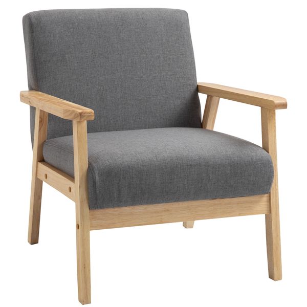 Ohrensessel Esszimmerstuhl mit Armlehnen Loungesessel Relaxsessel Grau