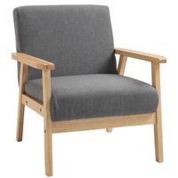 Ohrensessel Esszimmerstuhl mit Armlehnen Loungesessel Relaxsessel Grau