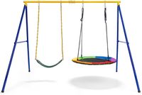 COSTWAY Doppelschaukel mit Schaukelgestell