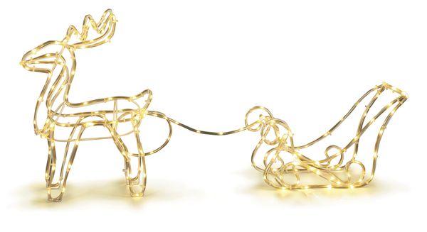LED Rentier mit Schlitten