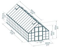 Gewächshaus Balance 3.04x8.44 silber