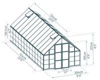 Gewächshaus Balance 3.04x7.24 silber