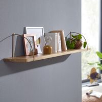WOHNLING Wandregal Holz Metall 100x25x22 cm Hängeregal Regal Groß Industrial