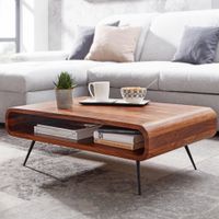 WOHNLING Couchtisch Sofatisch Holz Massiv 90x55x30 cm Wohnzimmertisch Tisch