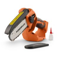 Dual Power Akku Kettensäge POWDPG7572 - 20V Säge, ohne Akku und Ladegerät, kleine elektrische Säge mit 100 mm Schwert für Einhand Bedienung, Gartengeräte für einfache Gartenarbeit