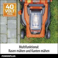 Dual Power Akku-Rasenmäher POWDPG75610 - 40 V, 420 mm Ø Rasenmäher, ohne Batterie und Ladegerät, mit Grasaufnahme und Heckauswurf
