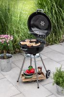 Holzkohle-Kugelgrill Classic mit 2 Standbeine & 2 Rollen schwarz