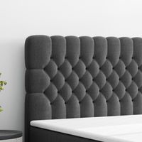 Boxspringbett FERRARA ONE Chesterfield – Optik mit Bettkasten 180 x 200 cm Webstoff Schwarz