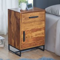 WOHNLING Nachttisch Boxspringbett Massivholz 45x35x65 cm Nachtkommode Schublade