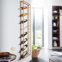 WOHNLING Weinregal Wand Gold 36x150x8 cm Flaschenregal Metall Regal Wein Groß