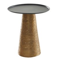 WOHNLING Beistelltisch Metall Sofatisch Ø 40 cm Tisch Wohnzimmertisch Rund Gold