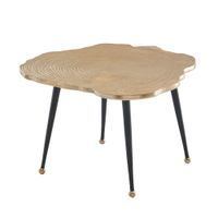 WOHNLING Couchtisch Baumscheibe Metall Sofatisch 64x64x37 Tisch Wohnzimmertisch