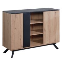 WOHNLING Sideboard 110x87x40 cm MDF Eiche Dekor Kommode Anrichte Standschrank