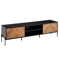 WOHNLING TV Schrank 163x45x40 cm Lowboard Holz Fernsehkommode Fernsehschrank