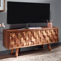 WOHNLING TV Schrank 92x44x35 cm Holz Lowboard Fernsehkommode Fernsehschrank