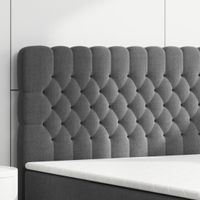 Boxspringbett FERRARA mit Bettkasten 180 x 200 cm Webstoff Anthrazit Bettkasten und Fußteil