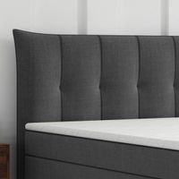 Boxspringbett SALERNO mit Bettkasten 180 x 200 cm Webstoff Grau Anthrazit  Taschenfederkern