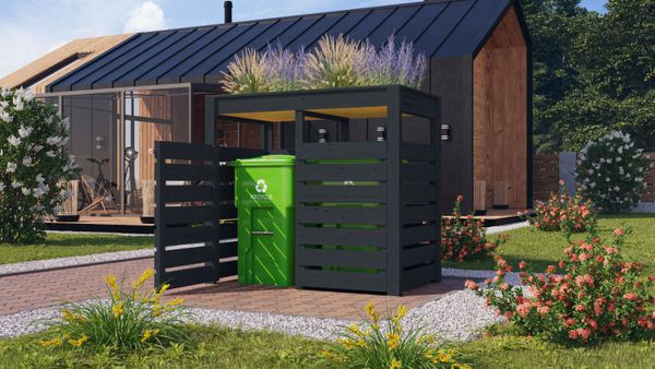 Mülltonnenbox mit Hochbeet anthrazit