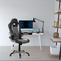 Chefsessel GAME SPORT Grau/Schwarz Bürostuhl, Armlehnen klappbar