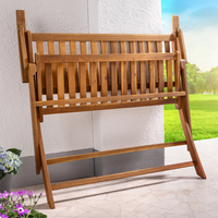 2-Sitzer faltbare Gartenbank aus Akazienholz, ca. 118 x 60 x 90 cm - Braun