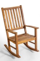 Schaukelstuhl hoher Rückenlehne aus Akazienholz, ca. 70 x 92 x 116 cm - Braun