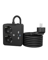 IB-MPS2220B-CH, Doppelsteckdose mit USB Ladegerät für Tisch- oder Wandmontage