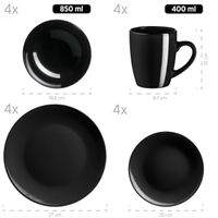 Serie Metallic Rim, Kombiservice 24 teilig für 6 Personen