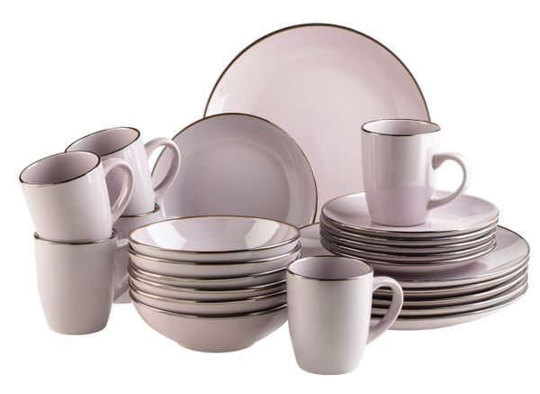 Serie Metallic Rim, Kombiservice 24 teilig für 6 Personen