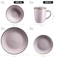 Serie Metallic Rim, Kombiservice 24 teilig für 6 Personen