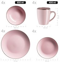 Serie Metallic Rim, Kombiservice 16 teilig für 4 Personen