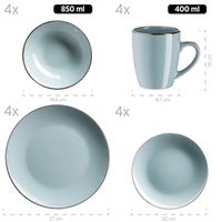Serie Metallic Rim, Kombiservice 16 teilig für 4 Personen