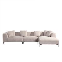 Ecksofa TORINO Beige Rechts
