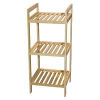 Bambusregal mit 3 Ablagen, ca. 30 x 30 x 70 cm