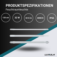 LED Feuchtraumleuchte, 120 cm
