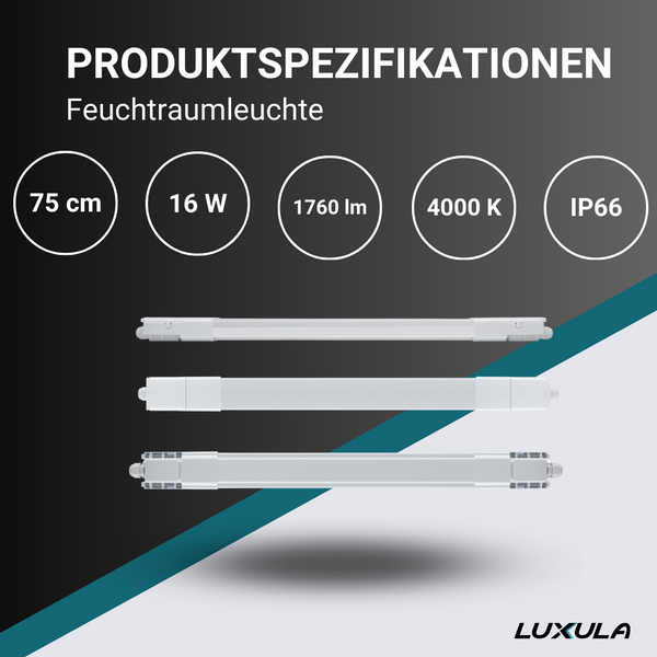 LED Feuchtraumleuchte, 75 cm