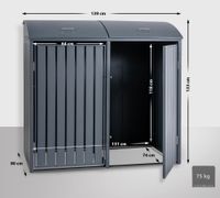 2er Mülltonnenverkleidung Holly, anthrazit