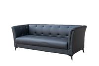 3-Sitzer Sofa in Lederoptik - ca. 213 x 88 x 80 cm - Schwarz