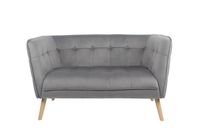 Happy Home moderner 2-Sitzer Sitzbank mit Armlehne aus Samtbezug HWP70-GRA grau