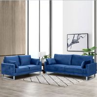 Sofa Set 2-tlg. – Couchgarnitur 3-2-Sitzer - ca. 202 x 86 x 88 cm - Royalblau