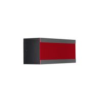 Keilbach Zeitungsbox, Edelstahl, Front rot pulverbeschichtet