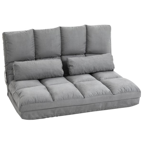 2 in 1 faltbares Bodensofa Bett mit Rückenlehne - Grau
