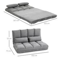 2 in 1 faltbarer Relaxsessel mit Rückenlehne - Grau