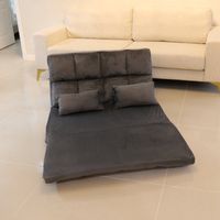 2 in 1 faltbares Bodensofa Bett mit Rückenlehne - grau