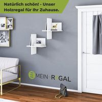 Mein-Regal 2x Wandregal BRICK aus Holz MDF, bis zu 4 Fächer weiß
