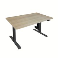 Höhenverstellbarer Schreibtisch elektrisch LUMINA mit PC-Halterung - 160 x 80 cm Eiche