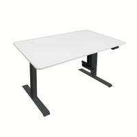 Höhenverstellbarer Schreibtisch elektrisch LUMINA mit PC-Halterung - 160 x 80 cm Weiß