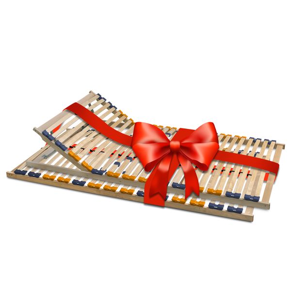 2er Set Lattenrost 90 x 200 cm für Partner "MULTIRA" 7-Zonen Kopfteil verstellbar