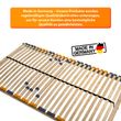 2er Set Lattenrost 100 x 200 cm für Partner "MULTIRA" 7-Zonen starr 28 Leisten Härtegrad verstellbar