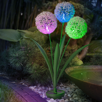 LED-Solar-Pusteblume 3 RGB LEDs mit weißen Köpfen