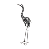 Metall-Gartenfigur - Reiher Silber
